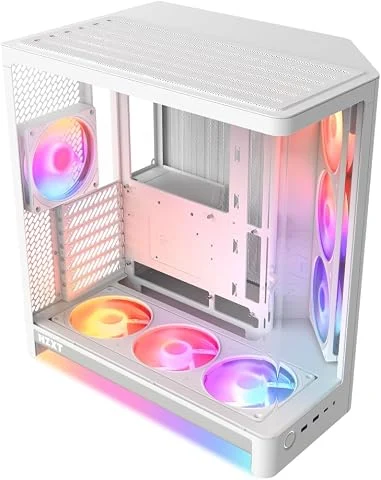 NZXT H6 RGB+ - Boîtier PC Compact Double Chambre ATX - Blanc