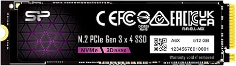Silicon Power 512Go NVMe M.2 PCIe Gen3x4 2280 SSD (SP512GBP34A60M28AY)