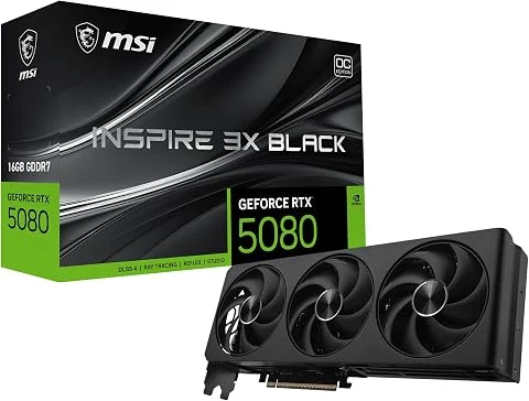 MSI NVIDIA GeForce RTX 5080 16G Inspire 3X OC Black Carte Graphique