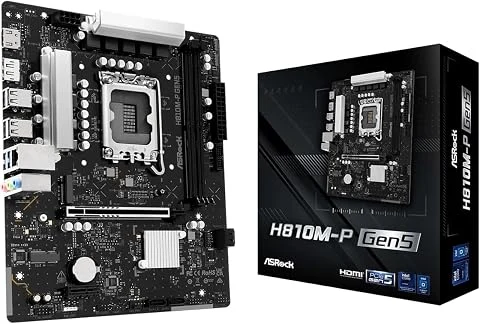 ASRock H810M-P Gen5 Carte mère Micro ATX LGA1851 Socket DDR5 PCIe 5.0 Intel Core Ultra Series 2