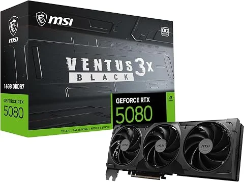 MSI NVIDIA GeForce RTX 5080 16G Ventus 3X OC Black Carte Graphique