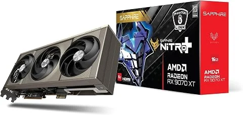 Sapphire Carte graphique Nitro+ Radeon RX 9070 XT Gaming OC 16 Go GDDR6 PCIe 5.0