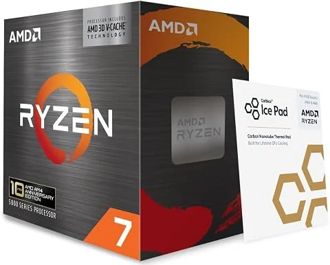 AMD Ryzen 7 5800X3D Processeur 10E Anniversaire (8 Coeurs/16 Threads, Socket AM4, 105W TDP, 100 Mo Cache, jusqu'à 4.5 GHz Fréquence Boost, Pas de Ventilateur)
